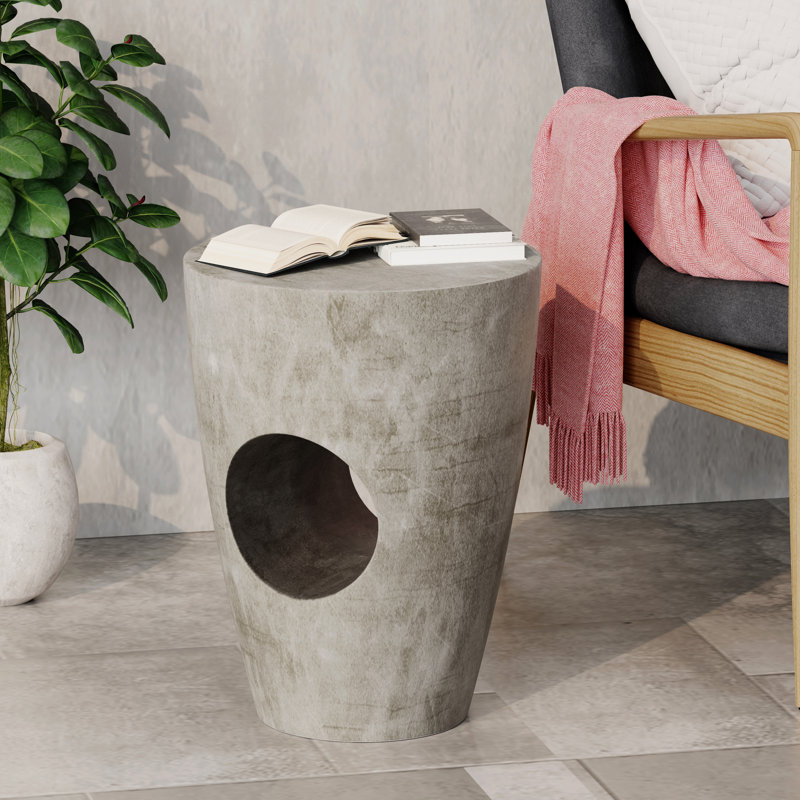 Concrete Side Table For Outdoors, Grey - And Attractive Outdoor In Concrete, Stylish Patio Addition