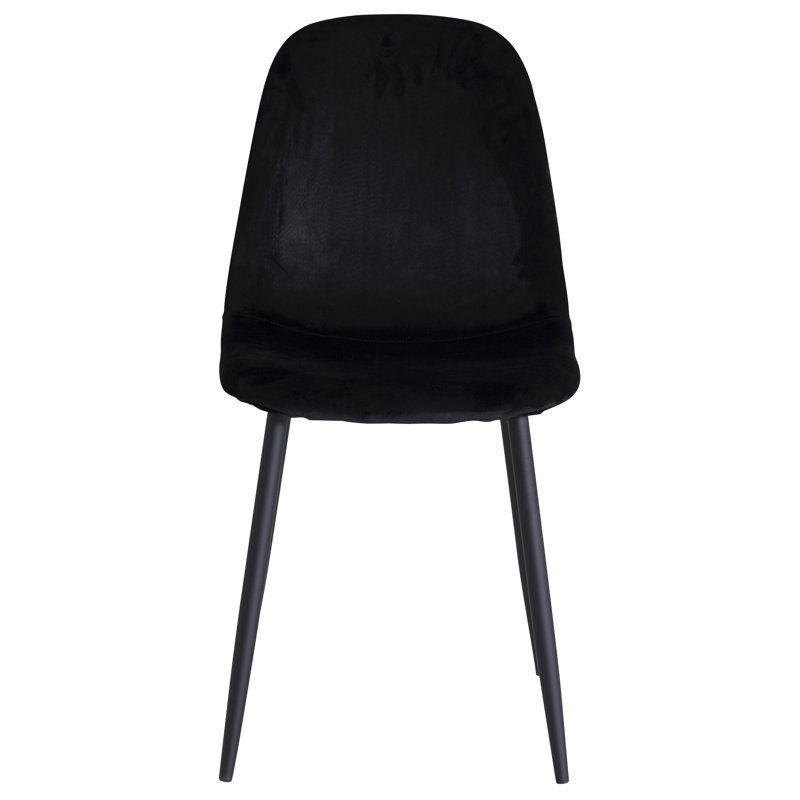 Mahler 48cm H Polyester Blend Upholstered Side Chair, Black, Black