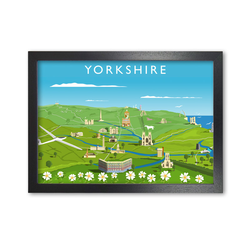 Yorkshire by Richard O'Neill - Single Picture Frame Print, 42 cm H x 59.4 cm W x 3 cm D, Black