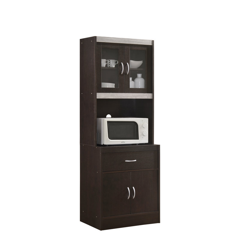 Fahriye Sideboard with Bar Hutch, Chocolate-Gray
