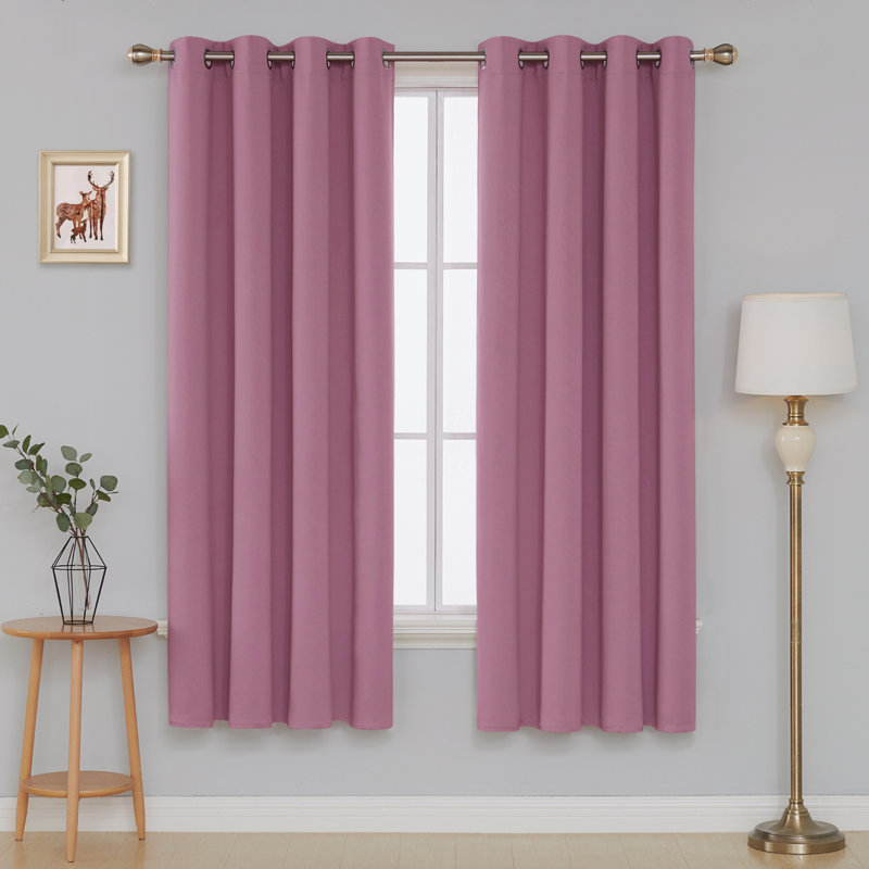 Cabrera Blackout Curtain Pair, Pink, Width 140 x Drop 183 cm