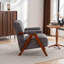 Fauteuil d'appoint de style Mid-Century moderne, fauteuil en forme de nuage avec structure en bois massif, fauteuil en chenille pour salon, chambre à coucher, balcon