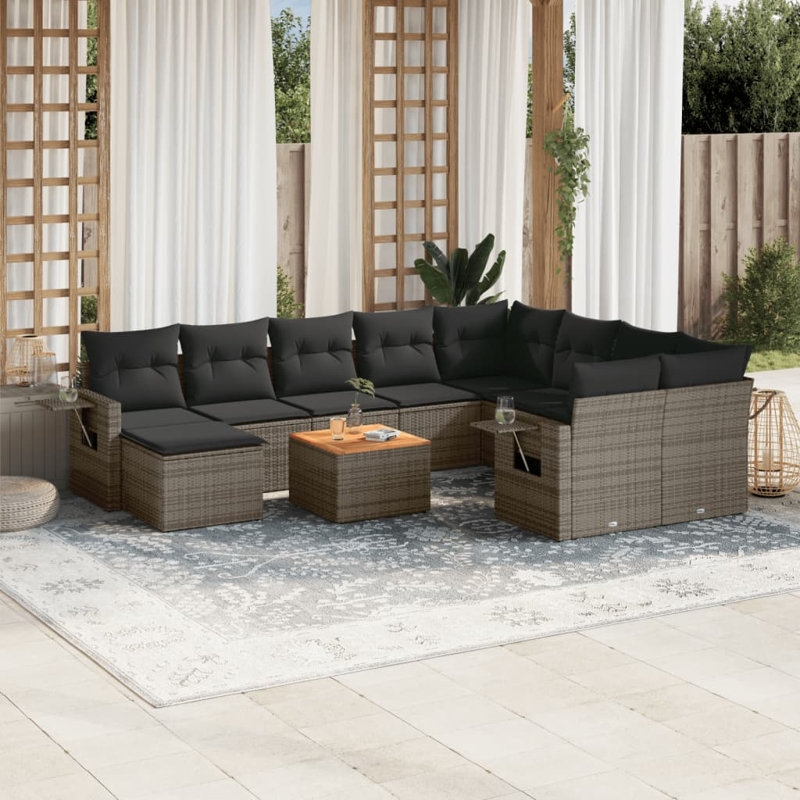 Ensemble de canapé de jardin Vidaxl gris et gris foncé