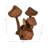 Sculpture Wood Mushroom-Inspired Design 13" Brown for Home Office Bedroom Living Room Decor.