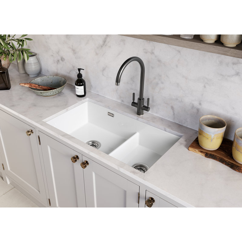 Rustique Inset Or Undermount Fire-clay Ceramic Kitchen Sink - White
