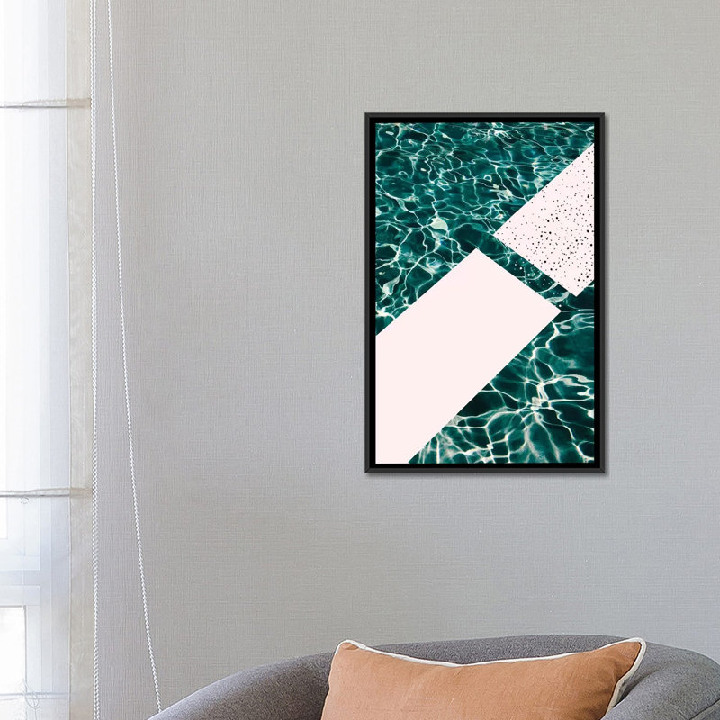 «Jump In!» Impression sur toile, H 60 po x l 40po x P 1,5 po, Toile avec cadre flottant noir, Pas de tapis