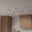 Éclairage sur rail blanc mat 6 lumières avec barre pivotante centrale et têtes réglables, luminaire à intensité variable de 45 po pour l'éclairage de cuisine moderne