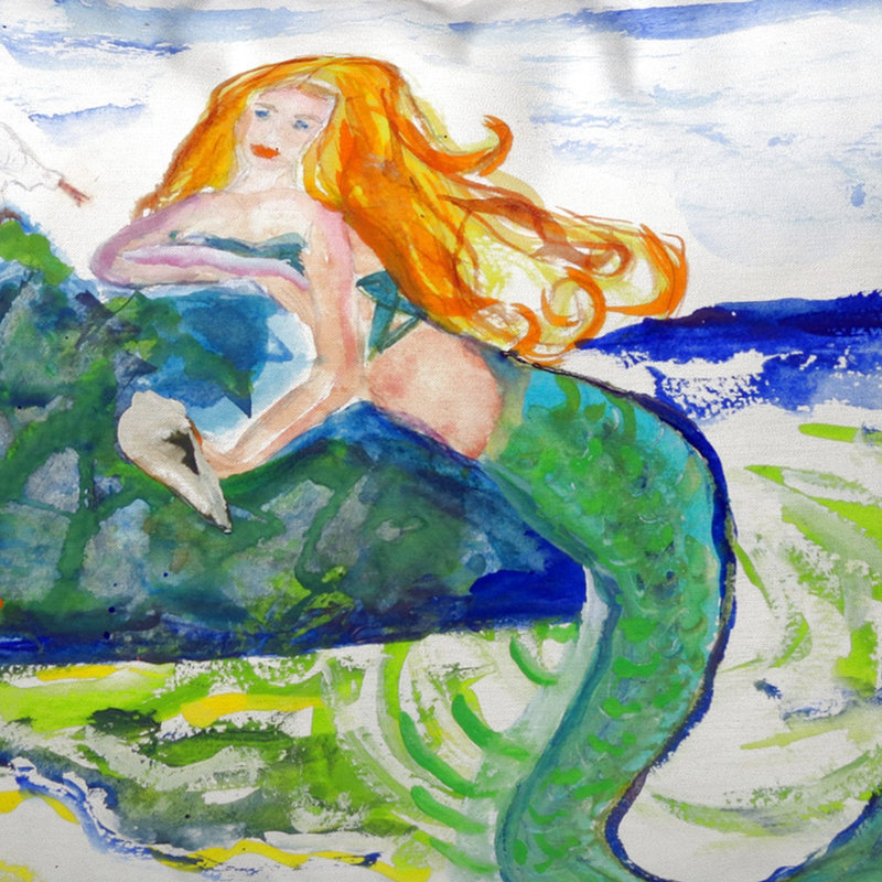  Housse et insert de coussin rectangulaire d'extérieur Mermaid on Rock, Grand