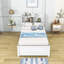Lit plateforme en bois avec lit gigogne et tablettes-923015599-923015586