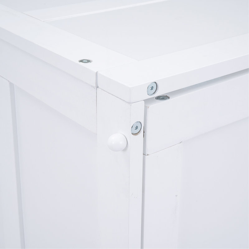 Grand lit escamotable avec bureau rotatif, Blanc