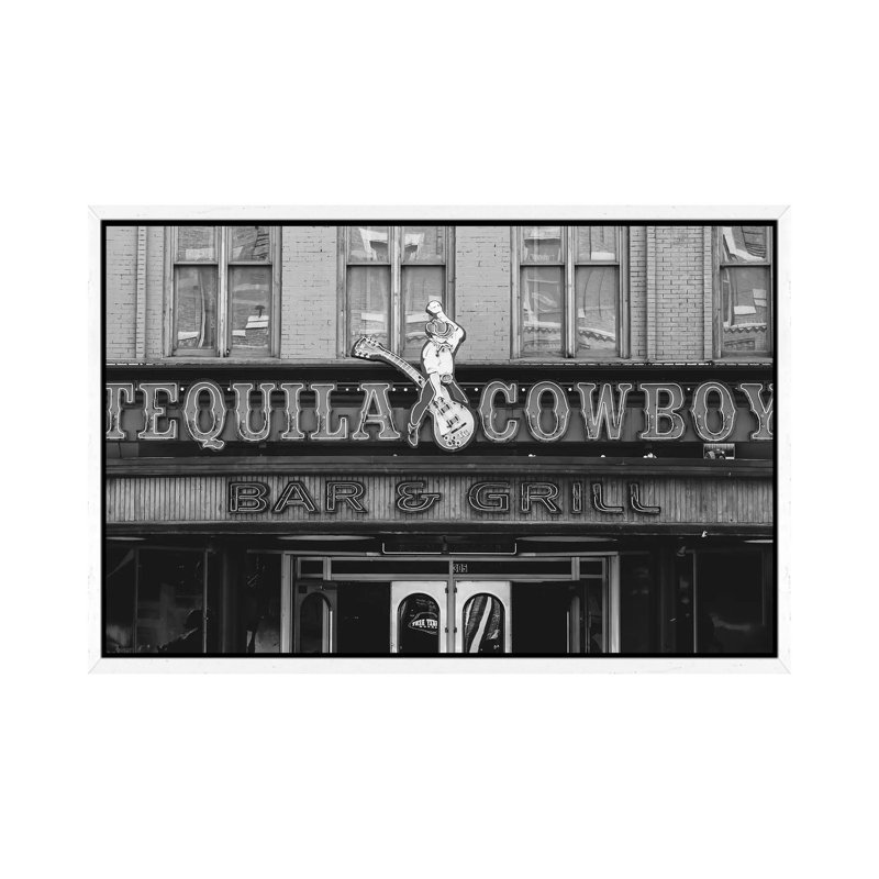 Tequila Cowboy 1 Piece Wall Art on Canvas, 45.72cm H x 66.04cm W x 3.81cm D, White Framed
