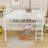 Metal Queen Loft Bed With Desk, Charging Station And LED Lights-1102899895