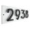 Floating Stand-Off 4-Number Horizontal Sign, White /W/ Black Modern Font Numbers