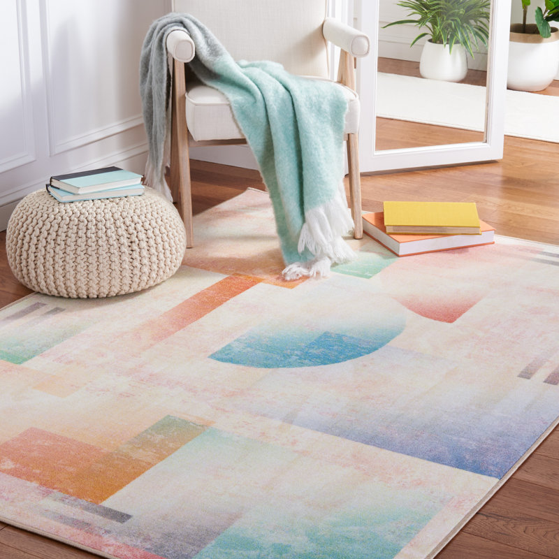 Nichalous Performance Machine Washable Geometric Rug, Rectangle 5'5" x 7'6"