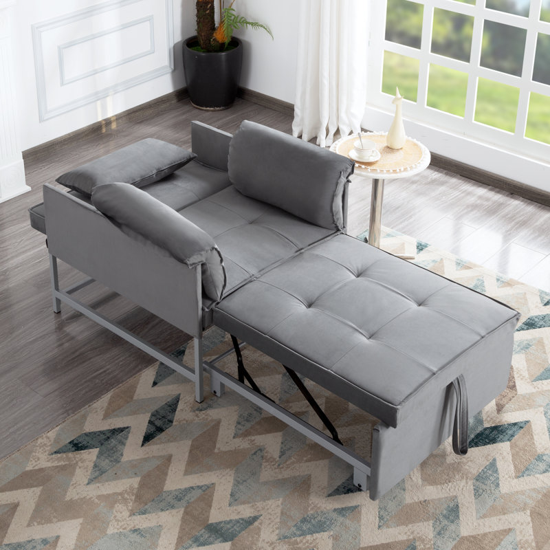Chaise convertible 3 en 1 avec coussin, méridienne et canapé-lit