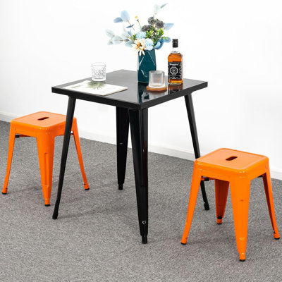 Juddson Counter Stool Set Of 2,18" Industrial Stackable Metal Bar Stools, Backless Metal Dining Chairs For Indoor Outdoor Kitchen Classroom