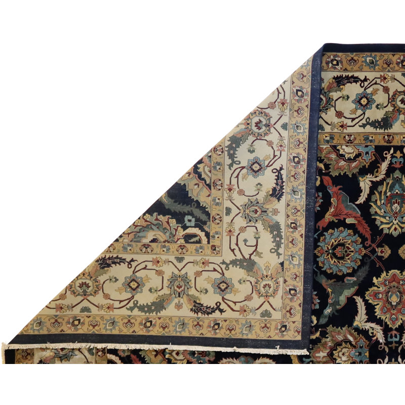 One-of-a-Kind Oriental Hand-Knotted Wool Blue/Green/Beige/Red Area Rug