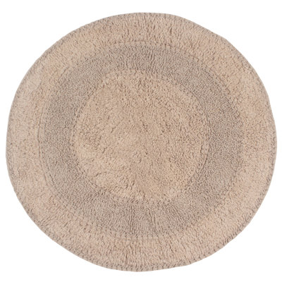 Gadbois Double Ruffle Cotton Round Bath Rug