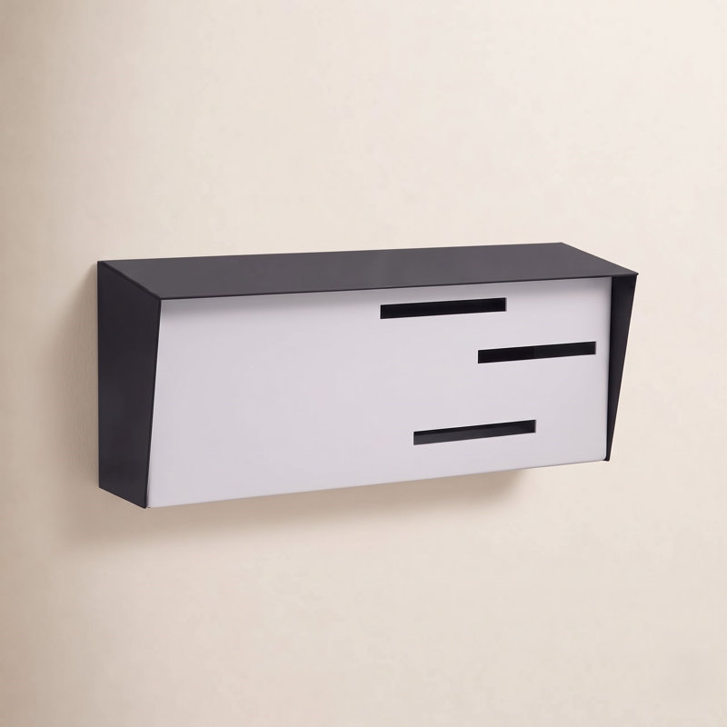 Boîte aux lettres murale moderne, Noir / blanc