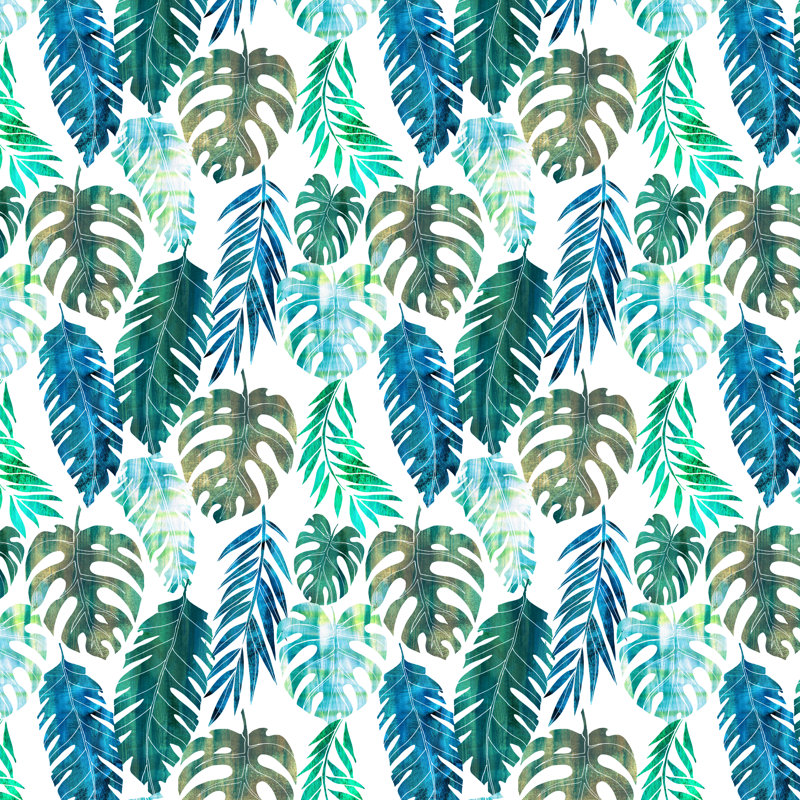 Feuille tropicale 2 vert, H 36 po x l 36 po