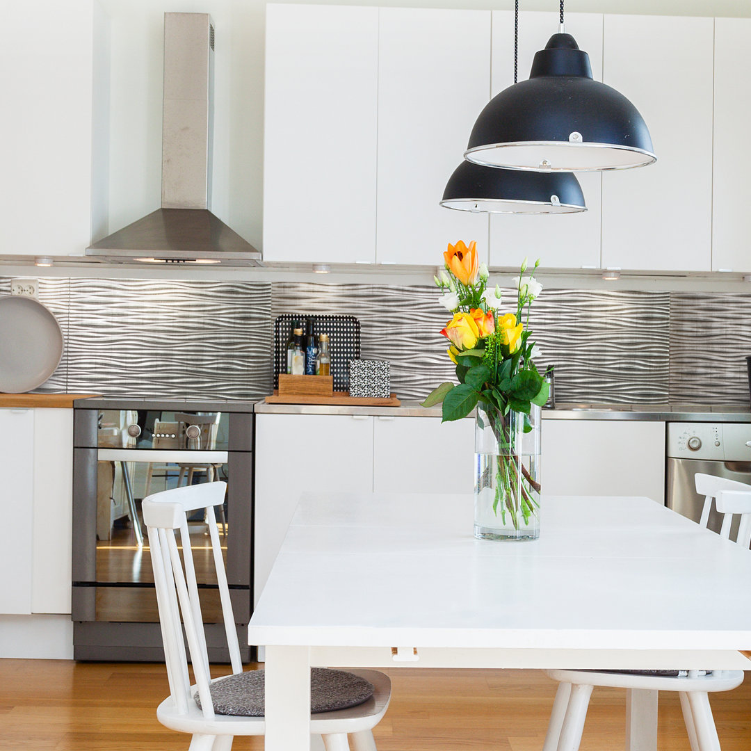 Wilderness 18.5" x 24.3" Vinyl Wall Paneling in Crosshatch Silver Innovera Decor by Palram