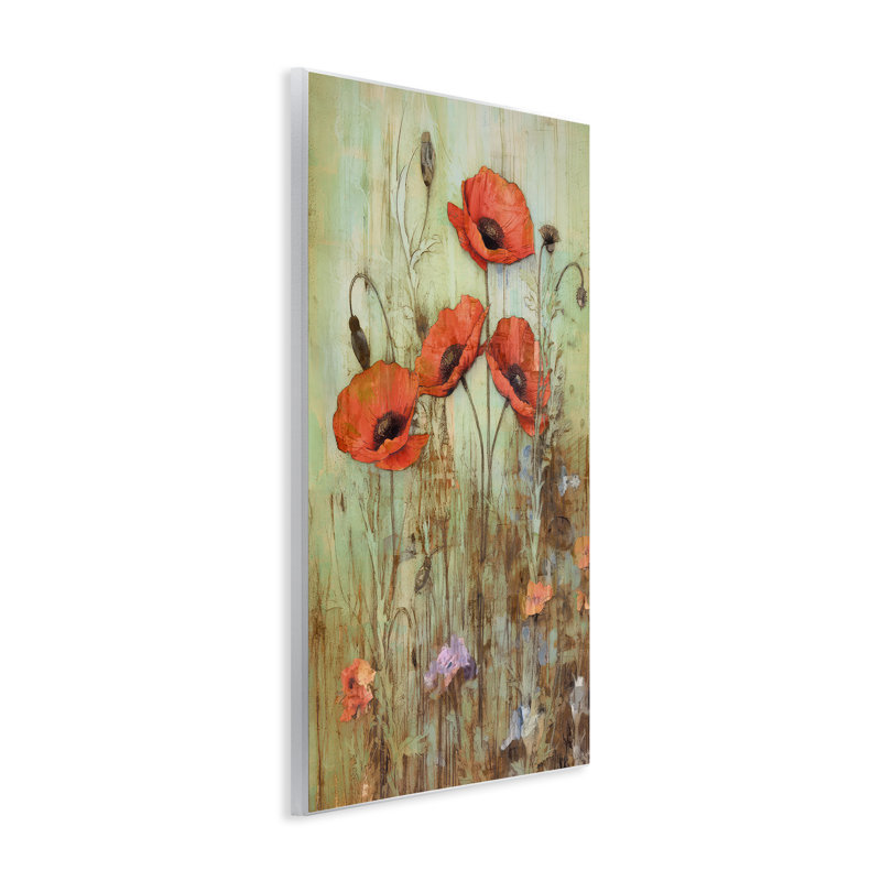 Rustic Red Poppies par Enrico Mcgarrigle, H 15 po x l 10 po x P 0,5 po