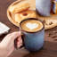 Ensemble de 4 tasses en grès émaillé bleu 4 pièces, 16 oz, four, transition de couleur cuite, tasses à café et à thé-124940706