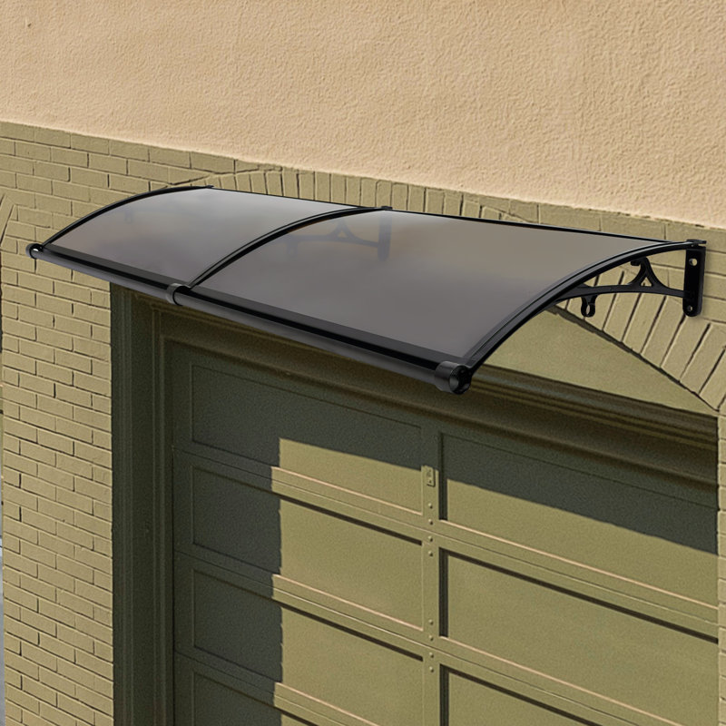 DENFER Polycarbonate Cover Retractable Door / Window Awning, Teal