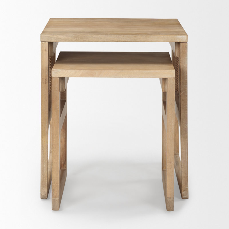 Cinna Solid Wood Nesting Tables, Light Brown