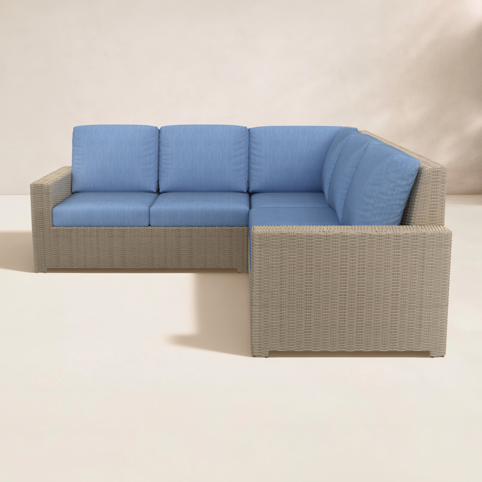 Henri 91" Patio Sectional Set, Cast Ocean