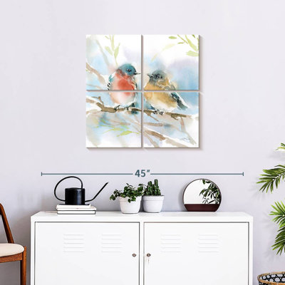 Paire d'oiseaux bleus Brampt au printemps
