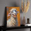 Chèvre souriante avec abeille, cadre en bois intégré, 16 po x 20 po