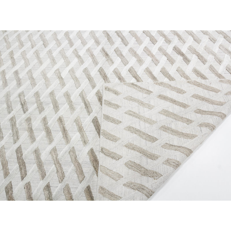 Geometric Area Rug in Gray, Rectangle 10' x 14'