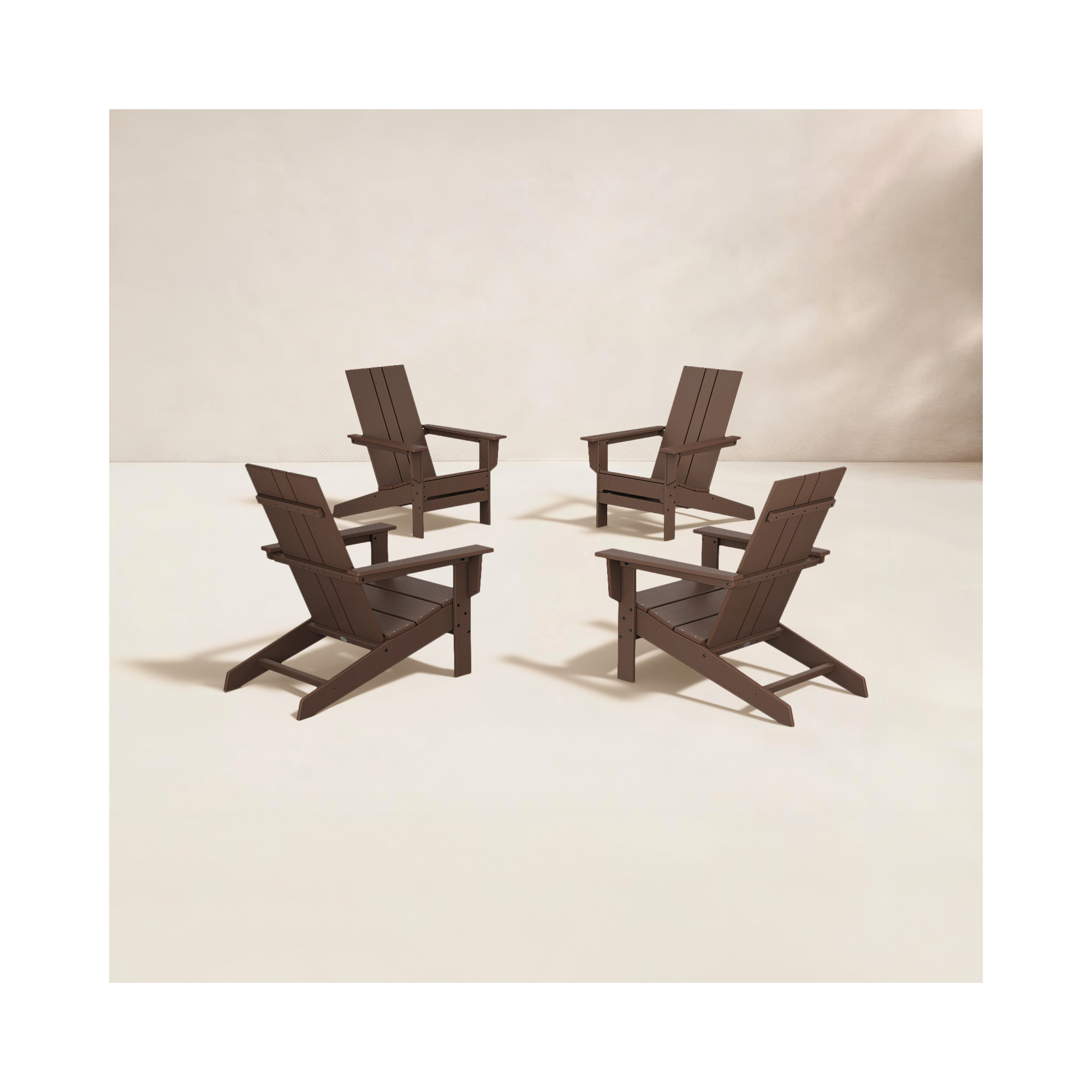 POLYWOOD x AllModern Plastic Adirondack Chairs, Mahogany