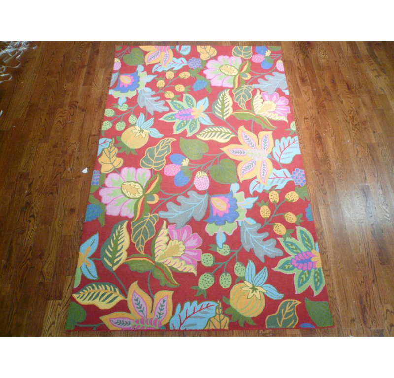 Arber Hand Tufted Wool Floral Rug, Rectangle 2' x 3'
