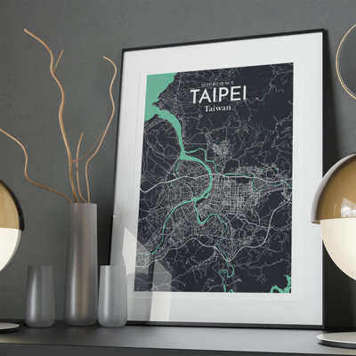 Taipei City Map in Dream 1 Piece Wall Art