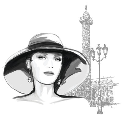 Woman Fashion - Wrapped Canvas Print