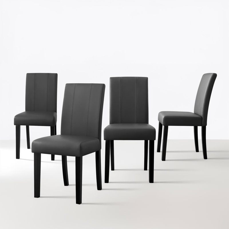 Mitman PU Leather Waterproof Dining Chair, Gray, 4