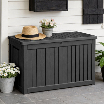 Coffre de terrasse en résine 230 gallons - Rangement extérieur verrouillable et imperméable