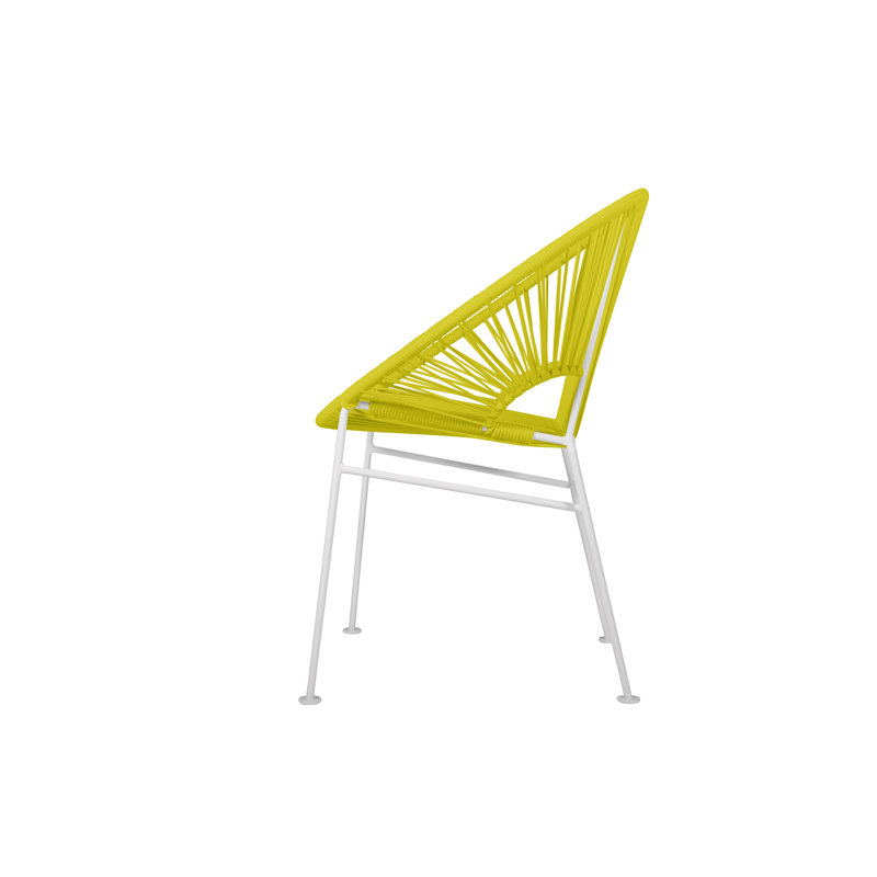 Concha Indoor/Outdoor Handmade Dining Chair, White, Yellow