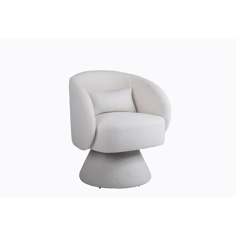 Fauteuil pivotant de 26,40 po Huertes, Tissu blanc