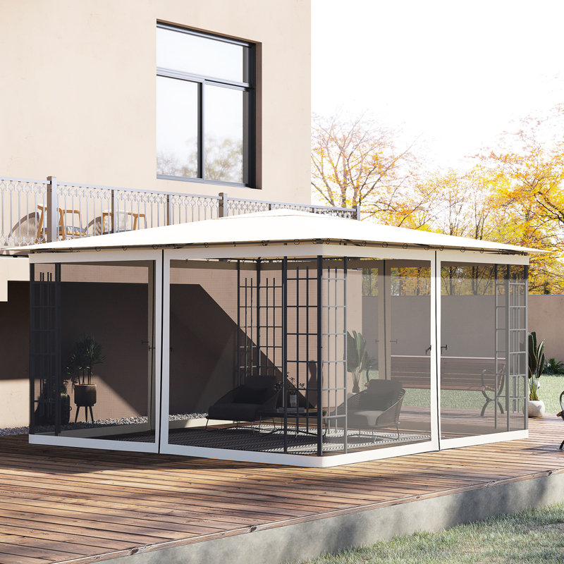 Remplacement du filet de l'abri de jardin, garde l'écran extérieur de la paroi de 13,2 pi x 13,2 pi propre à l'extérieur, améliore la vue