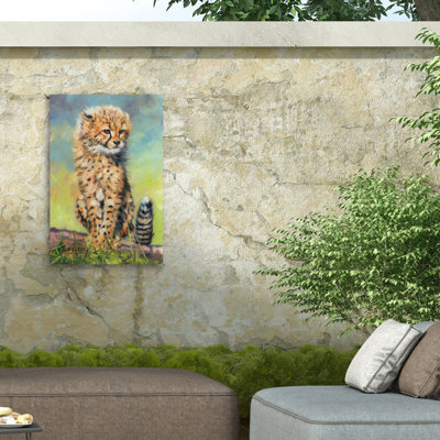 Le bébé guépard se réveille David! Toile d'extérieur