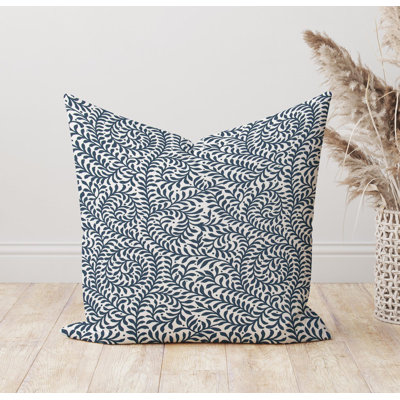 Housse de coussin d'extérieur à imprimé cachemire bleu marine