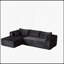 Canapé modulaire à compression avec méridienne confortable, canapé en L désossé pour le salon et la chambre à coucher, conception modulaire minimaliste, assise profonde, velours côtelé noir-1515358475