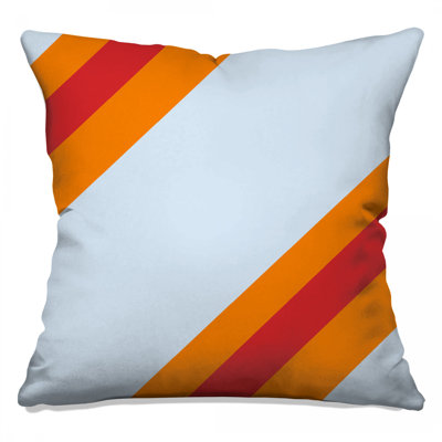 Coussins Diagonal Orange Red Stripes