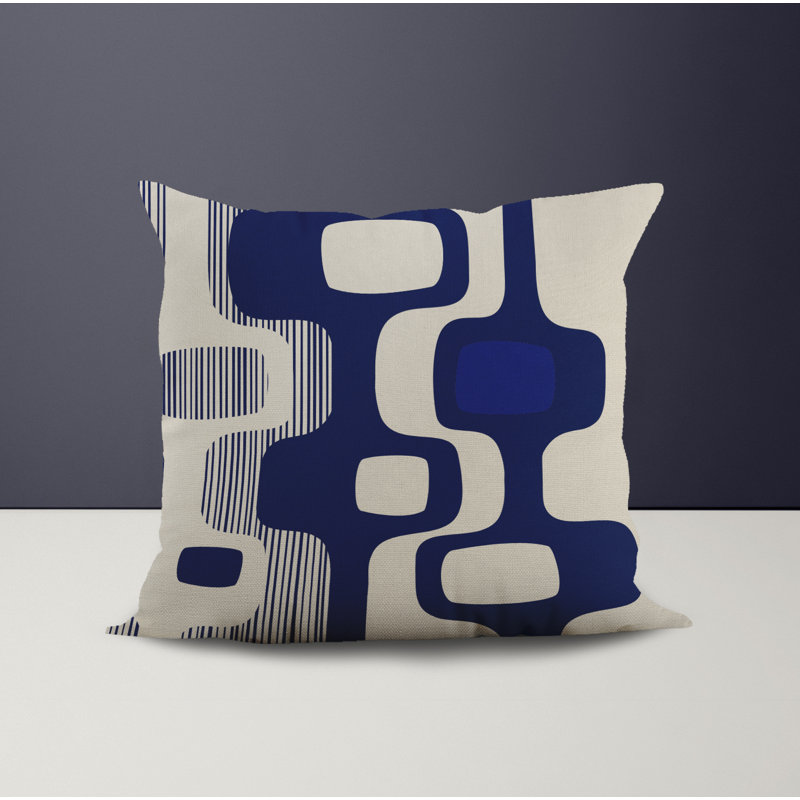 Housse et insert de coussin décoratif en polyester pour l'intérieur et l'extérieur, L 15 po x H 15 po, Bleu marine