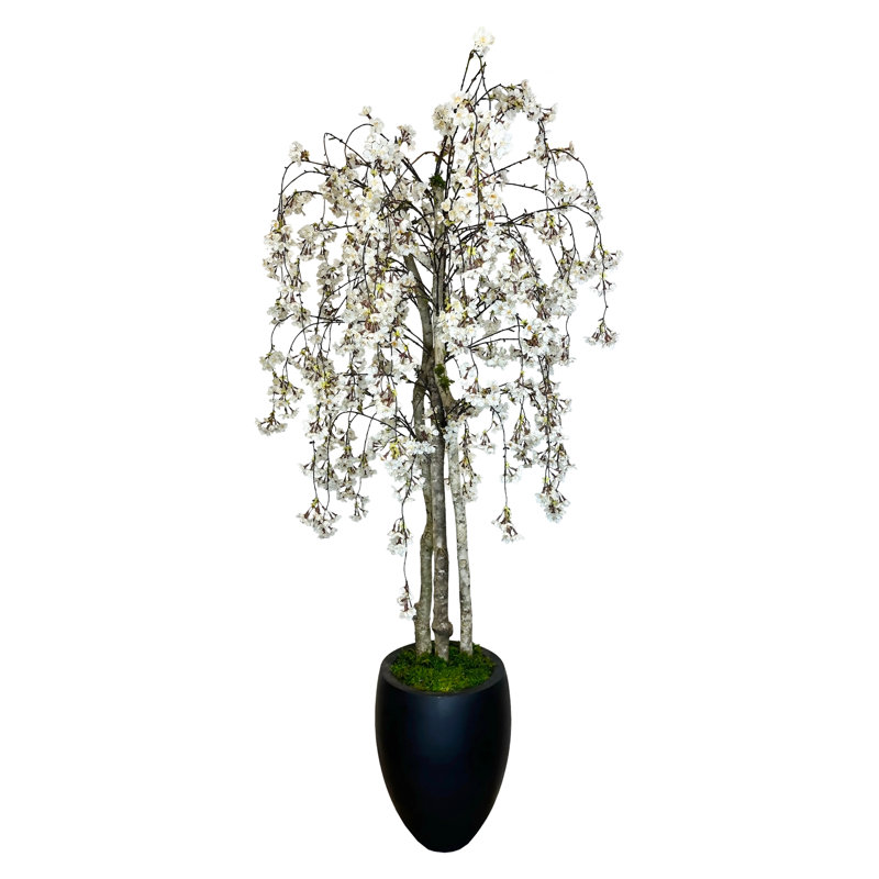 Faux Cherry Blossom Tree in Fiberstone Pot, 60"