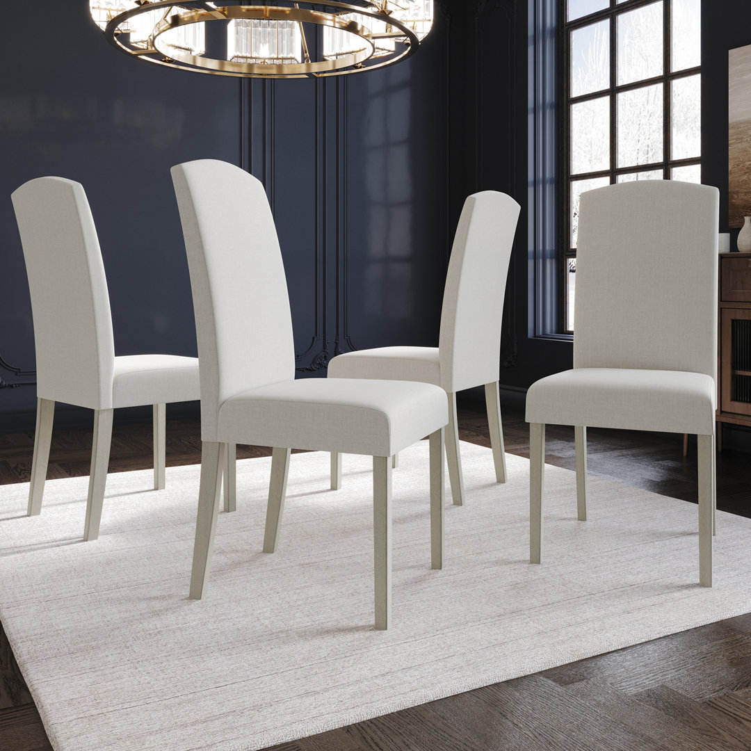 Paulett Linen Parsons Chair (Set of 4) Wildon Home® Leg 