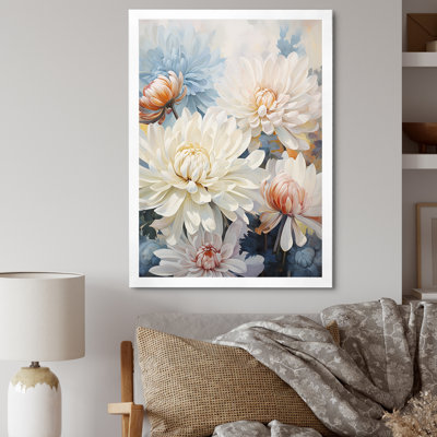 «White Mums In Blue Dream» sur toile